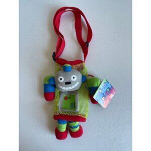New! Stephen Joseph Bottle Buddy Robot Adjustable Strap Drawcord Green Red Blue